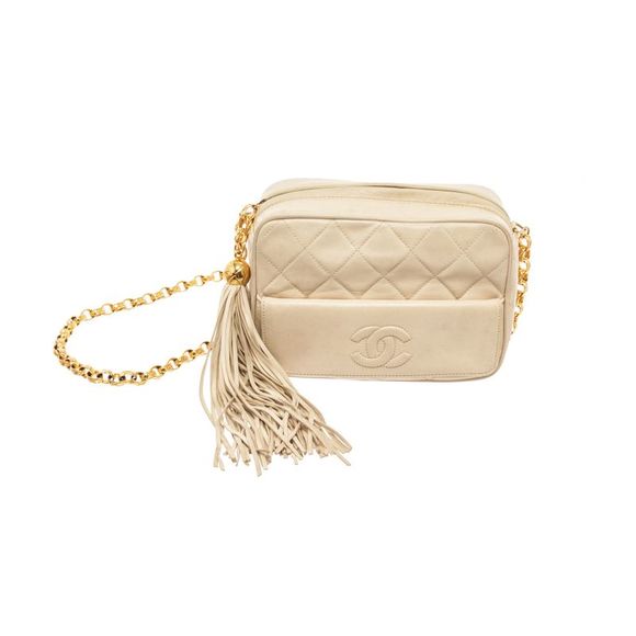 CHANEL Bags Chanel Cream Lambskin Tassel Camera Shoulder Bag Poshmark